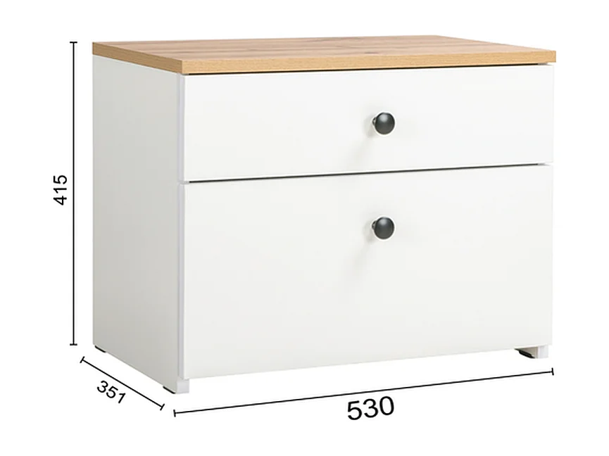 Table de chevet Furnilux - Beige - Design moderne