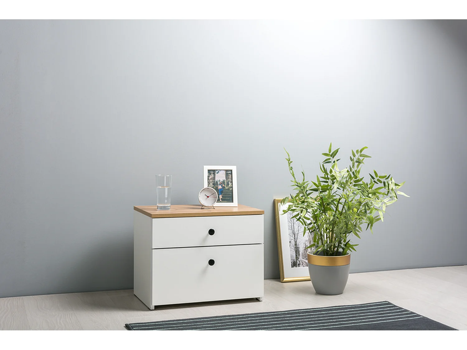 Table de chevet Furnilux - Beige - Design moderne