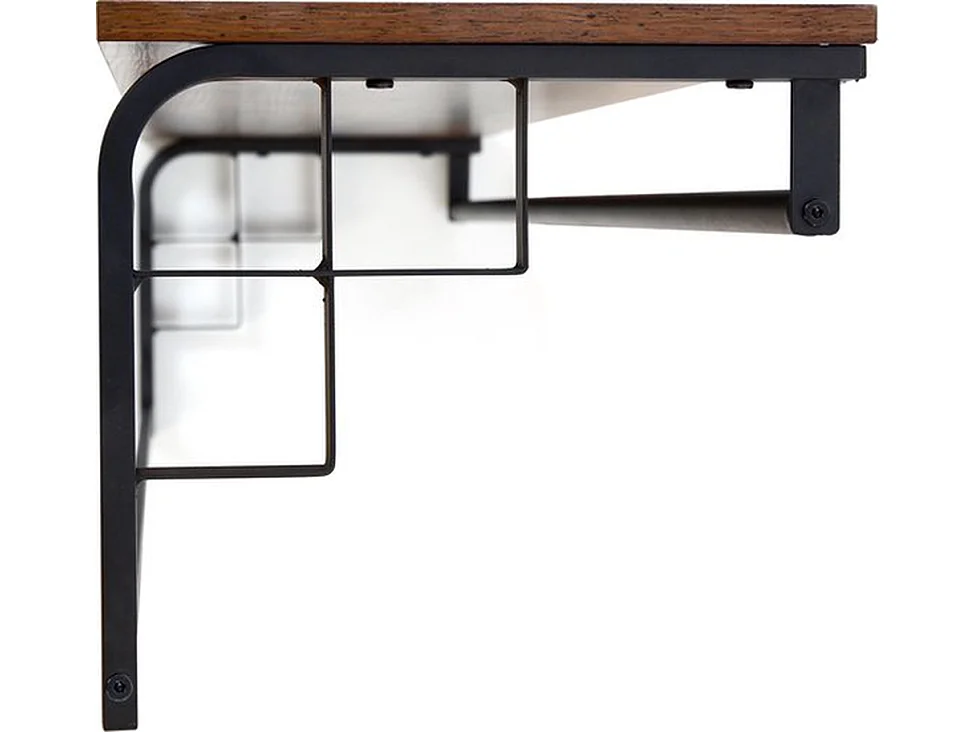 Wandkapstok Furnilux - Bruin 110x30x27 cm - Met hoedenplank en 8 haken