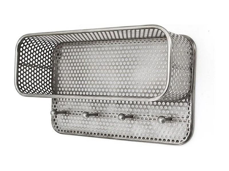 Porte-manteau mural By-Boo - Métal gris 57x21x32 cm - Suspension intégrée