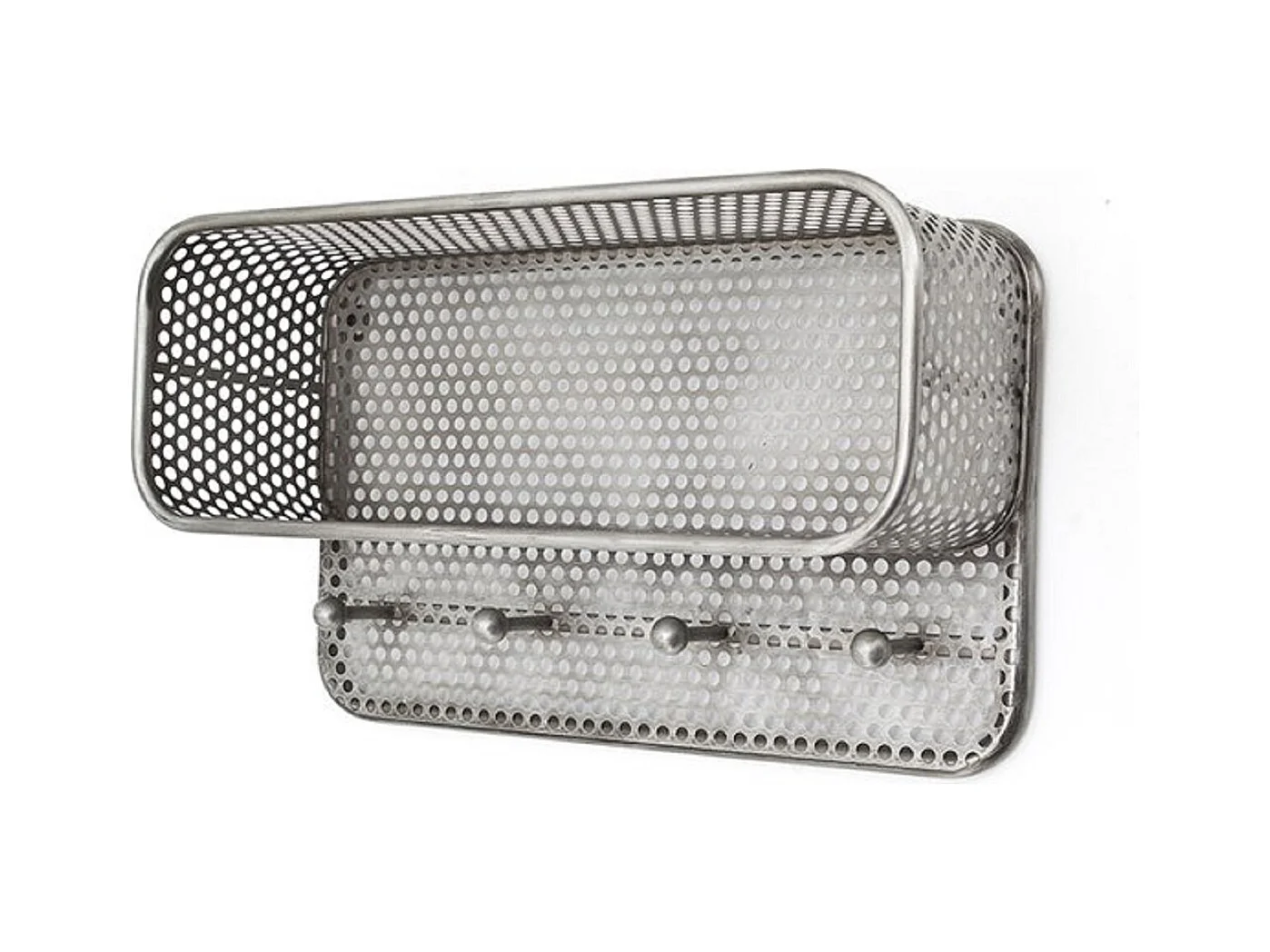Porte-manteau mural By-Boo - Métal gris 57x21x32 cm - Suspension intégrée