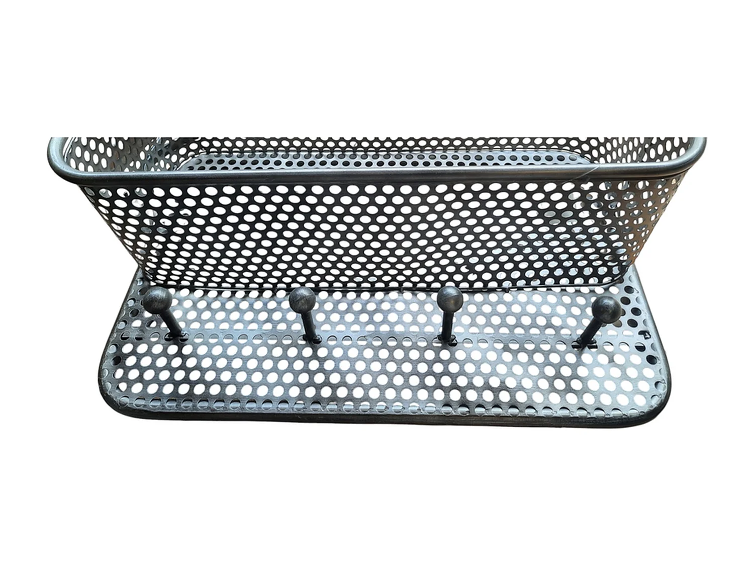 Porte-manteau mural By-Boo - Métal gris 57x21x32 cm - Suspension intégrée