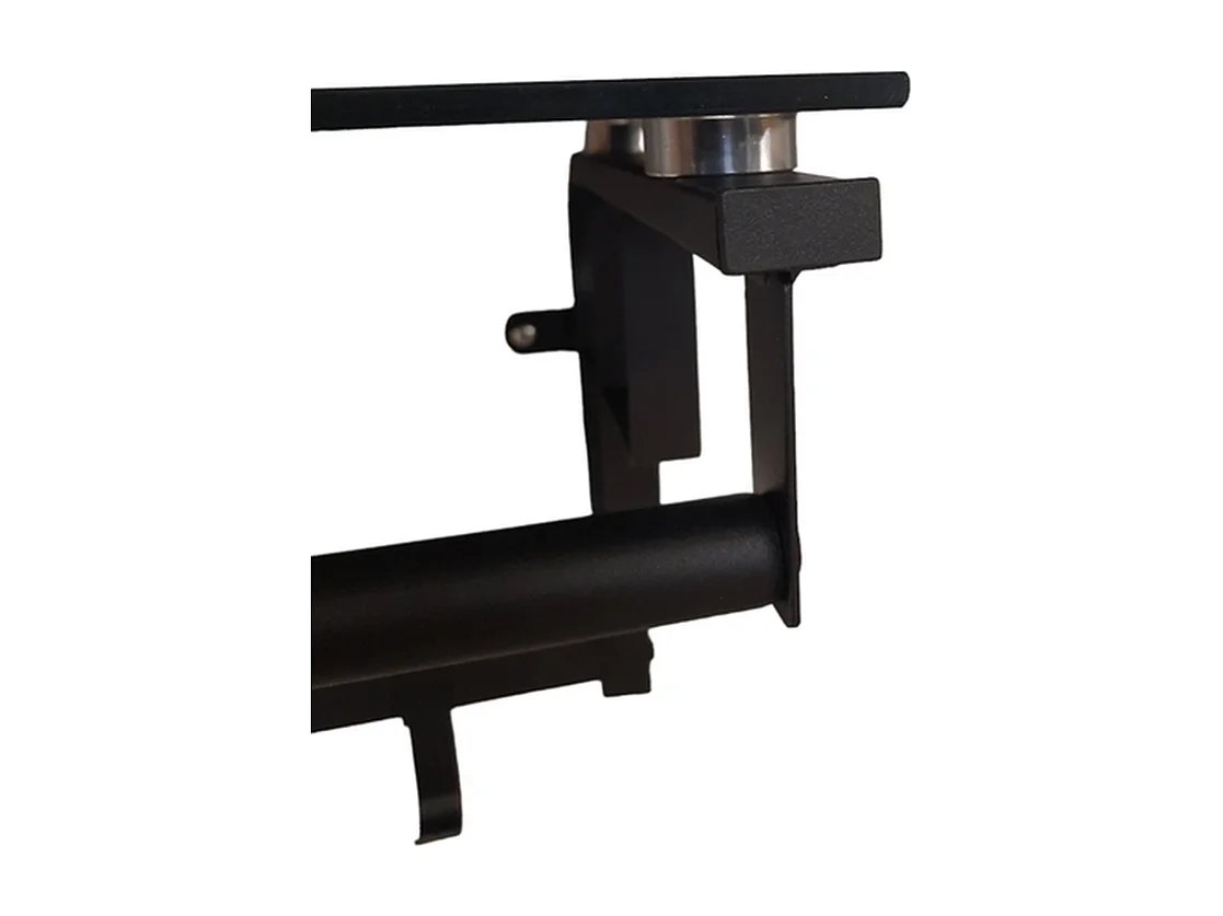 Kapstok Furnilux - Zwart glas 110x30x27 cm - 8 haken en hoedenplank