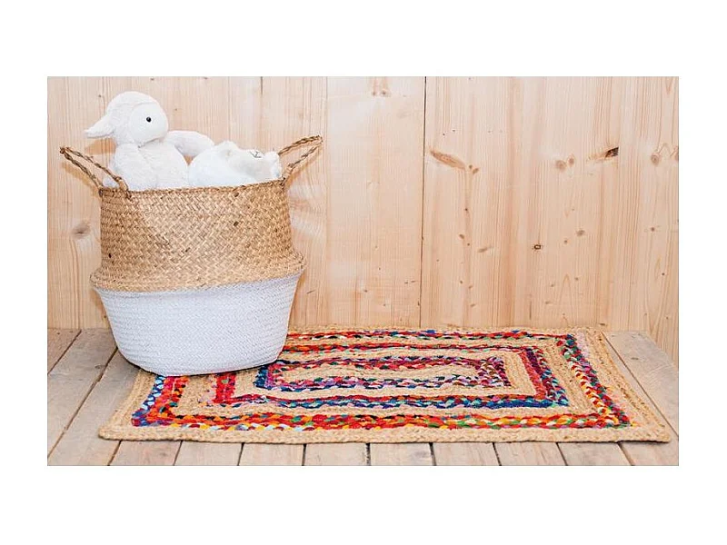 Tapis en jute et coton recyclé India