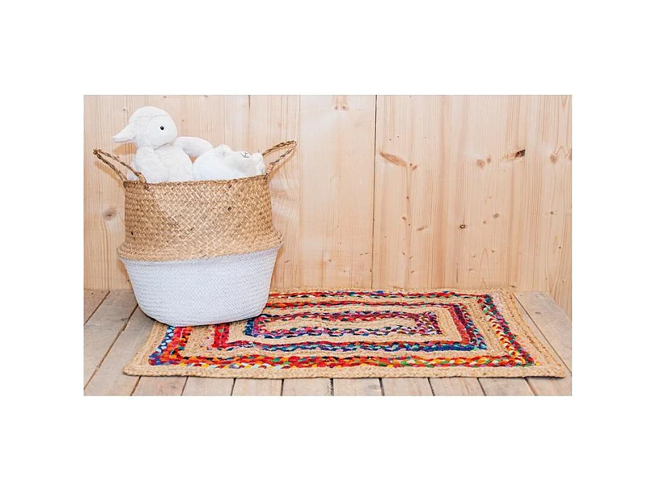 Tapis en jute et coton recyclé India