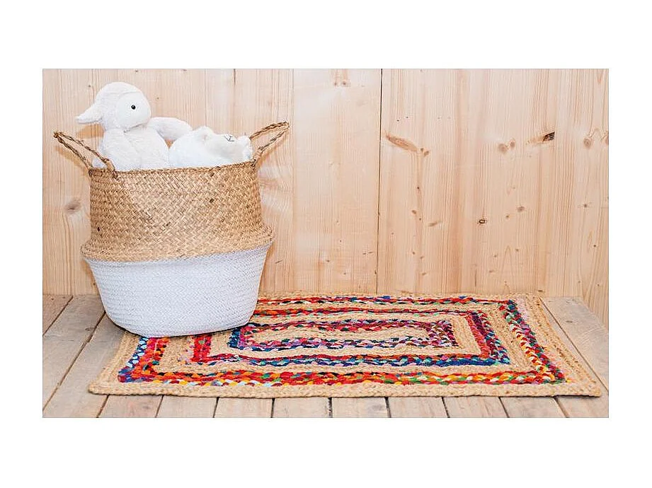Tapis en jute et coton recyclé India