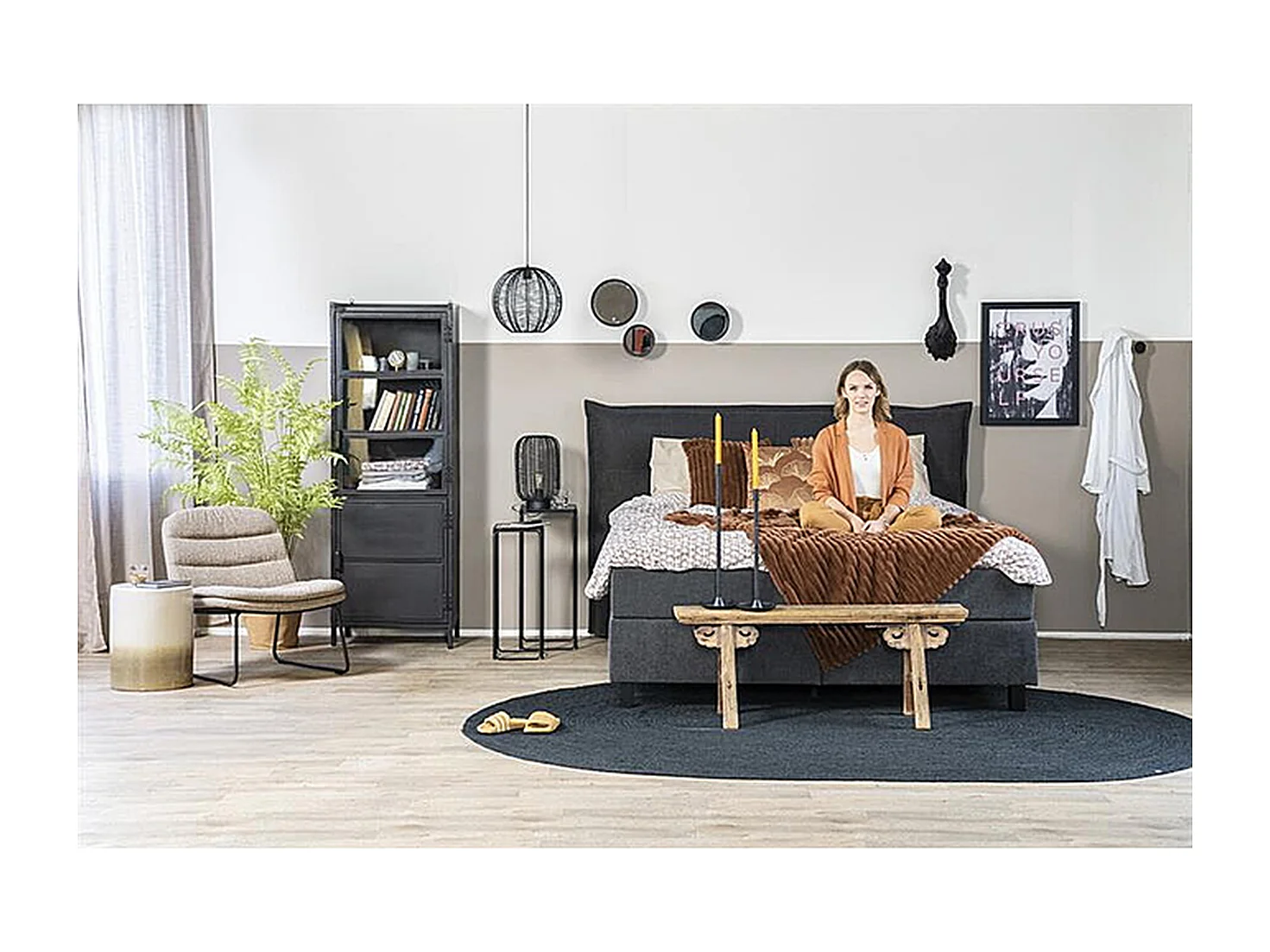 Lampe à poser Carbo - Noir - 24x24x38 cm - Éclairage Atmosphérique