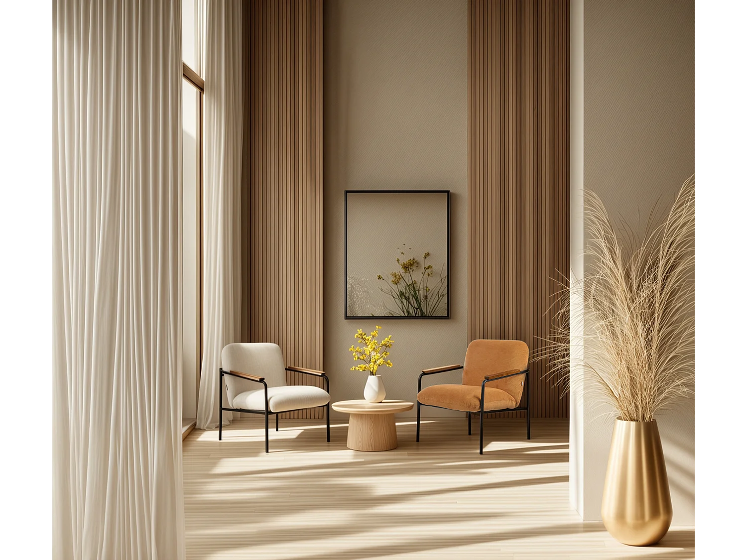 Jara Lounge stoel - geel - 68.5x72.5x82 cm