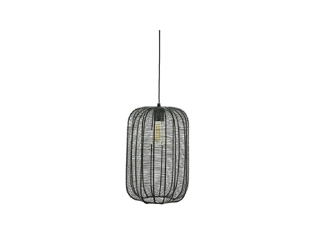 Hängeleuchte Carbo - Schwarzes Metall 23x23x39 cm - Stilvolles Design
