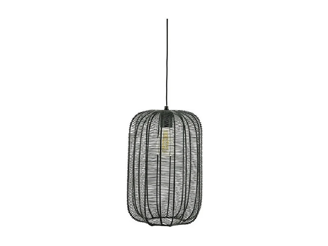 Lampe suspendue Carbo - Métal noir 23x23x39 cm - Design élégant