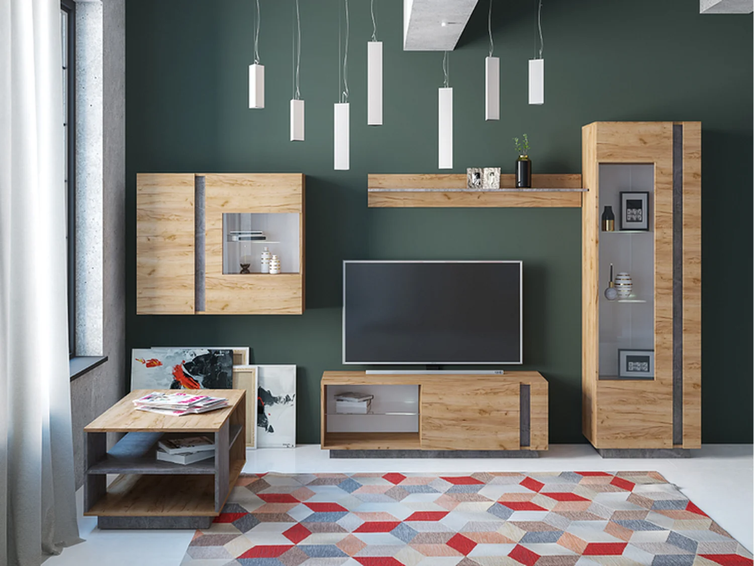 Couchtisch Sharons Choice - Holz Metall 120 cm - Braun Grau