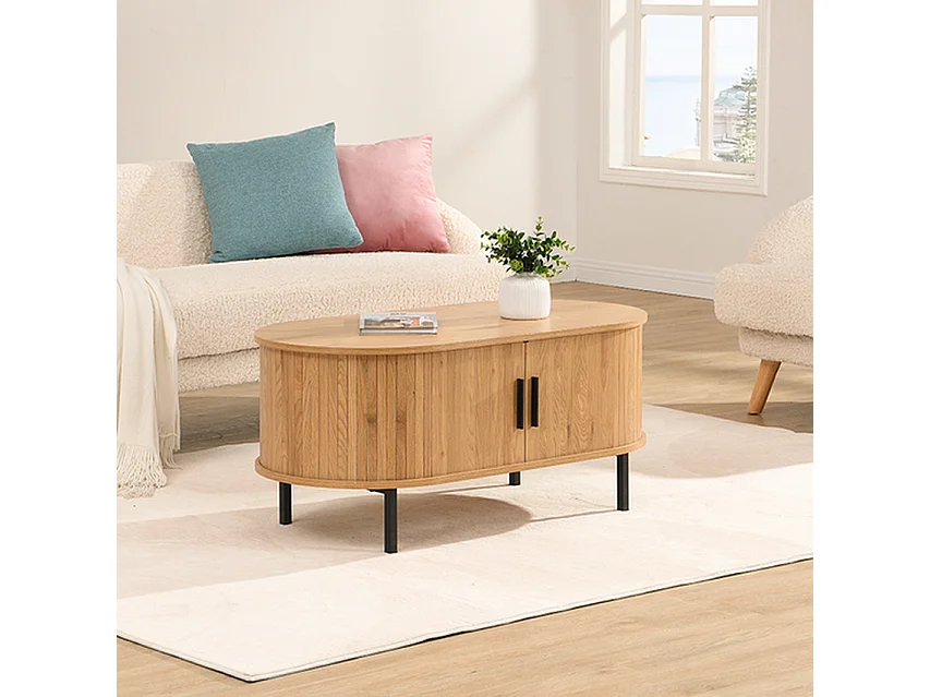 Table basse Malmö - Chêne clair - 100x50x45 cm