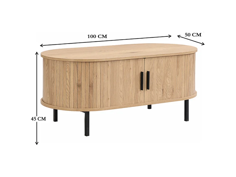 Salontafel Malmö - Licht Eiken - 100x50x45 cm