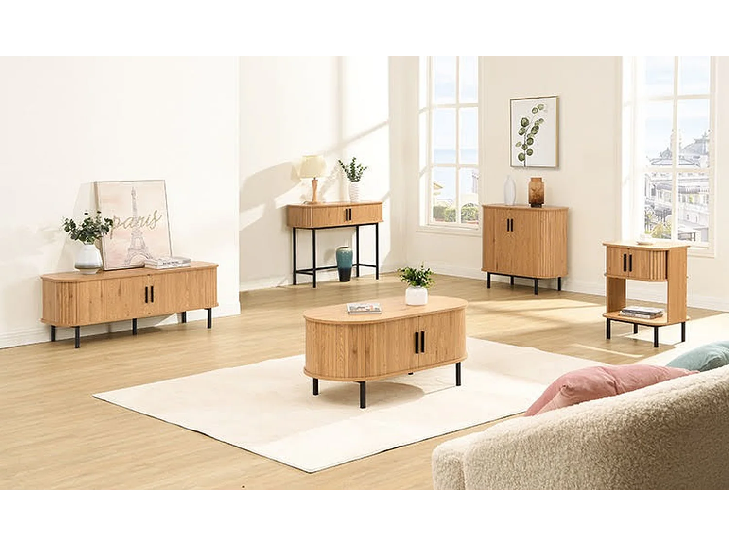 Table basse Malmö - Chêne clair - 100x50x45 cm