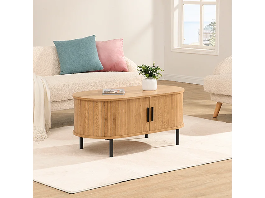 Table basse Malmö - Chêne clair - 100x50x45 cm