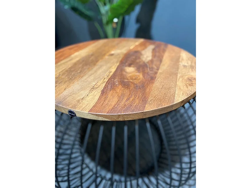 Salontafel - Zwart - Rond 65x65x51 cm - Industrieel Design