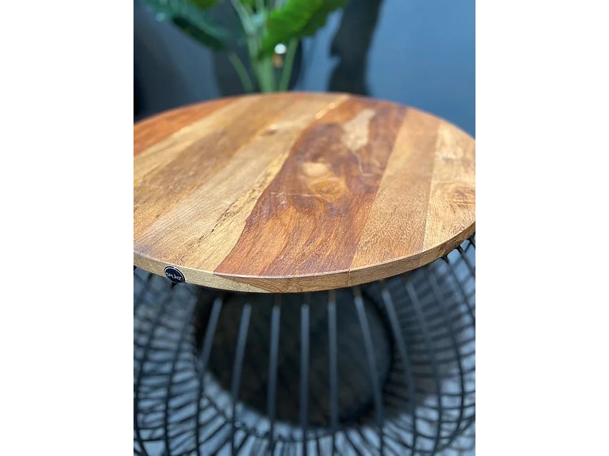 Salontafel - Zwart - Rond 65x65x51 cm - Industrieel Design