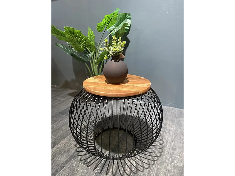 Salontafel - Zwart - Rond 65x65x51 cm - Industrieel Design