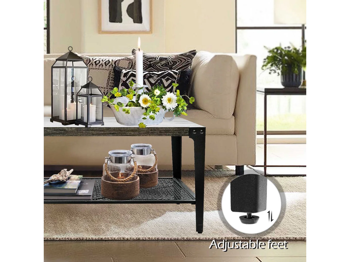 Table basse Flow - Gris - 106x60x45 cm