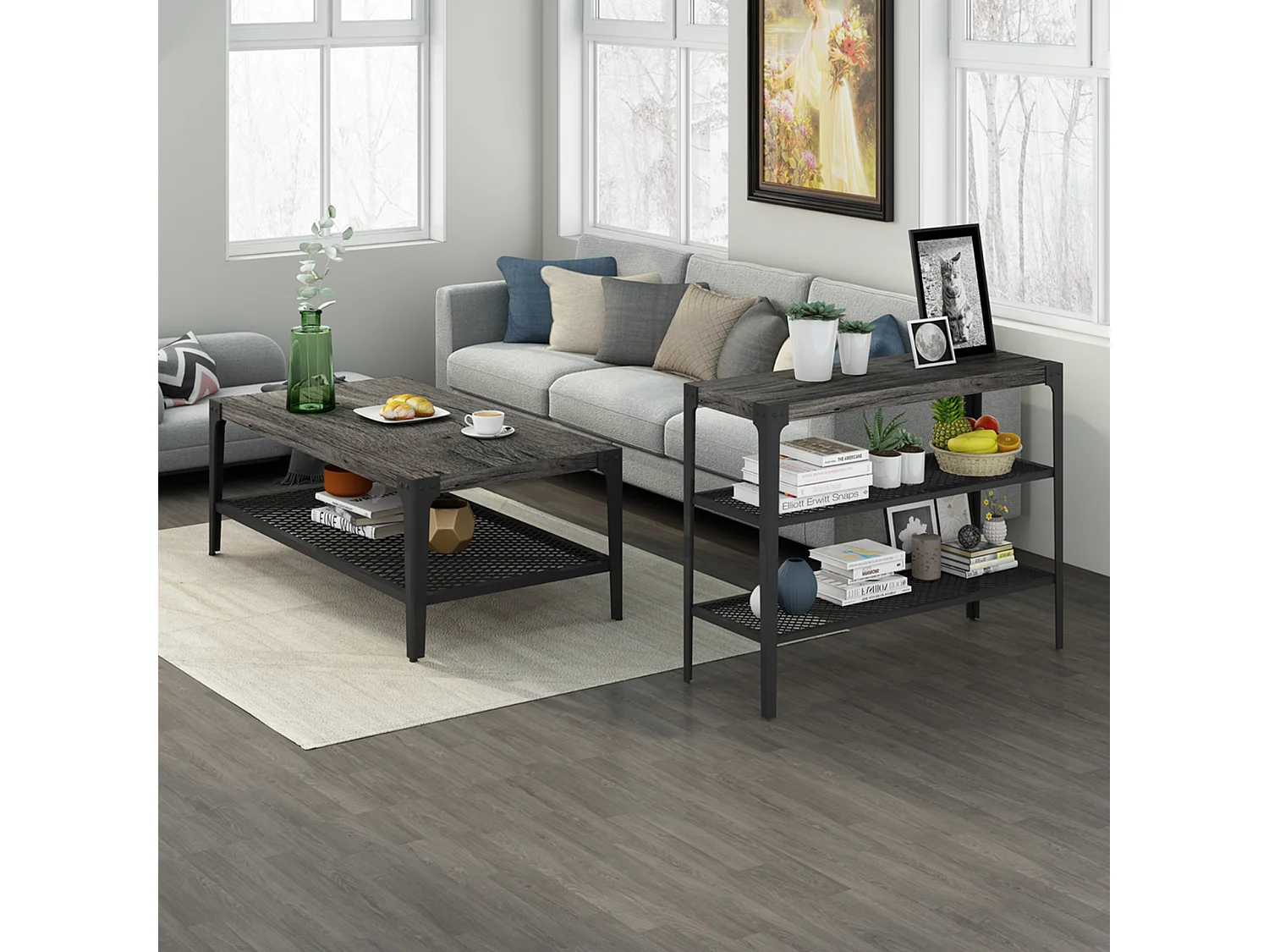 Table basse Flow - Gris - 106x60x45 cm