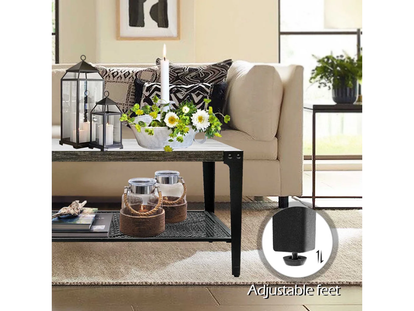 Table basse Flow - Gris - 106x60x45 cm