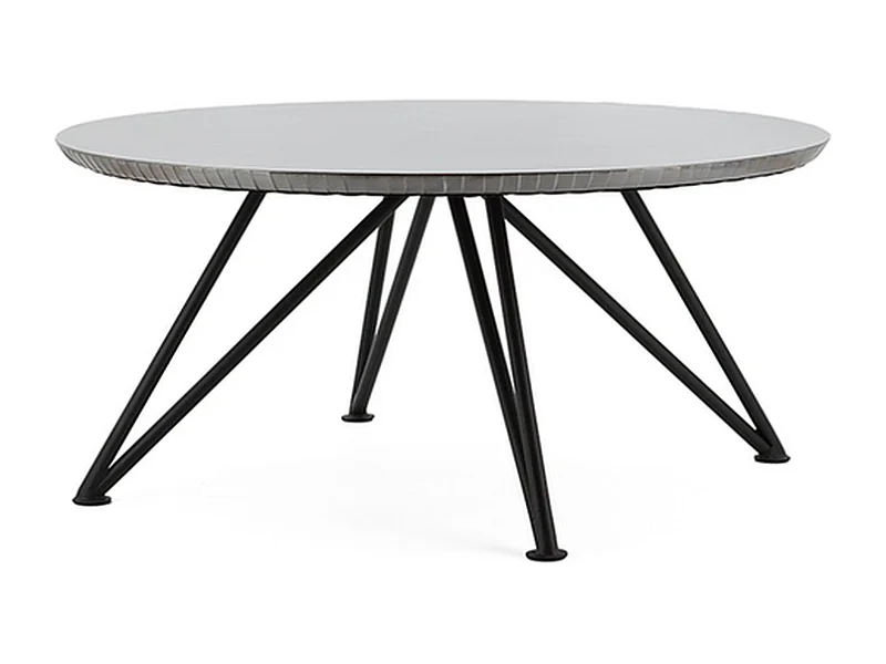 Furnilux Table basse - Aluminium argenté 92 x 92 cm - Ronde