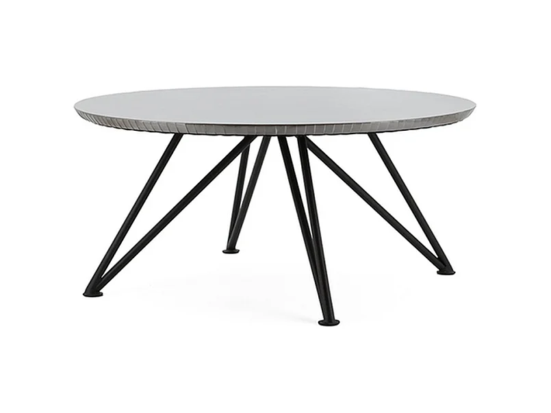 Furnilux Table basse - Aluminium argenté 92 x 92 cm - Ronde