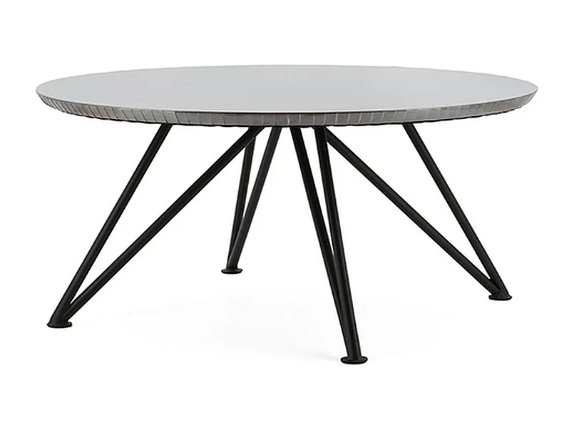 Furnilux Table basse - Aluminium argenté 92 x 92 cm - Ronde