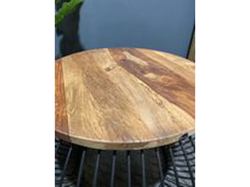 Table basse Industriel - Bois de Manguier Marron/Noir - 70x70x52 cm