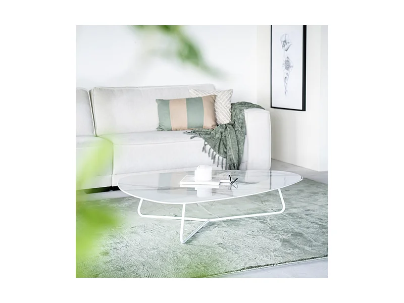 Couchtisch Neno - Weiß - 130x95x28 cm