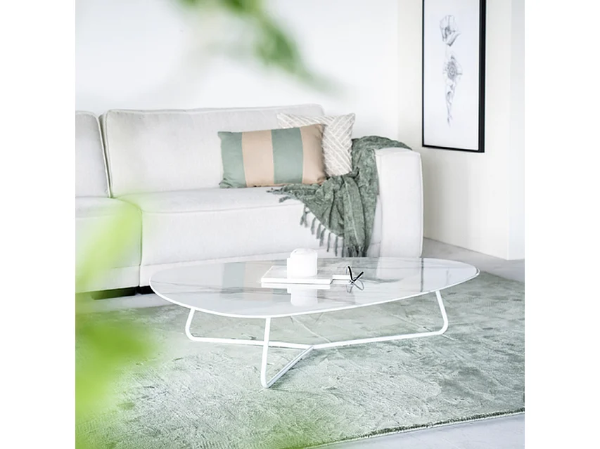 Table basse Neno - Blanc - 130x95x28 cm