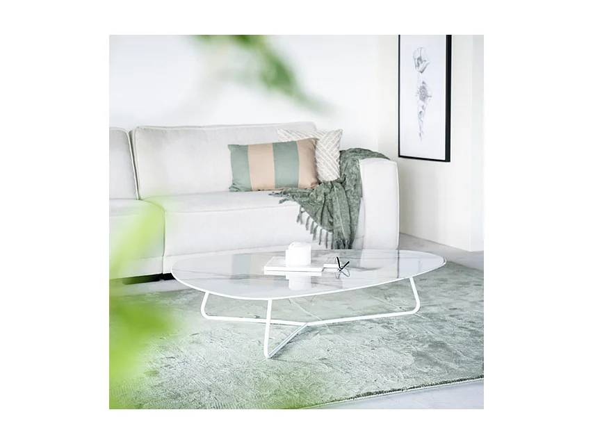 Table basse Neno - Blanc - 130x95x28 cm