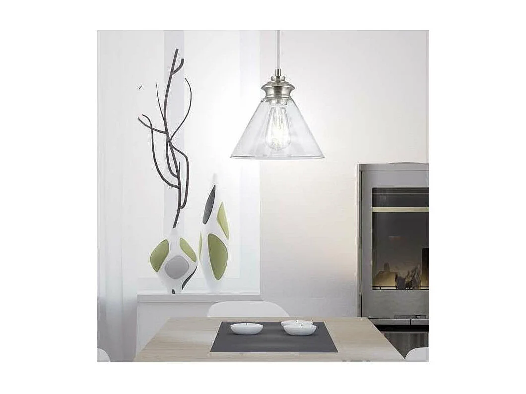 Colgante modelo Greta acabado niquel satinado 27 cm(alto) 25 cm(ancho)25 cm(fondo