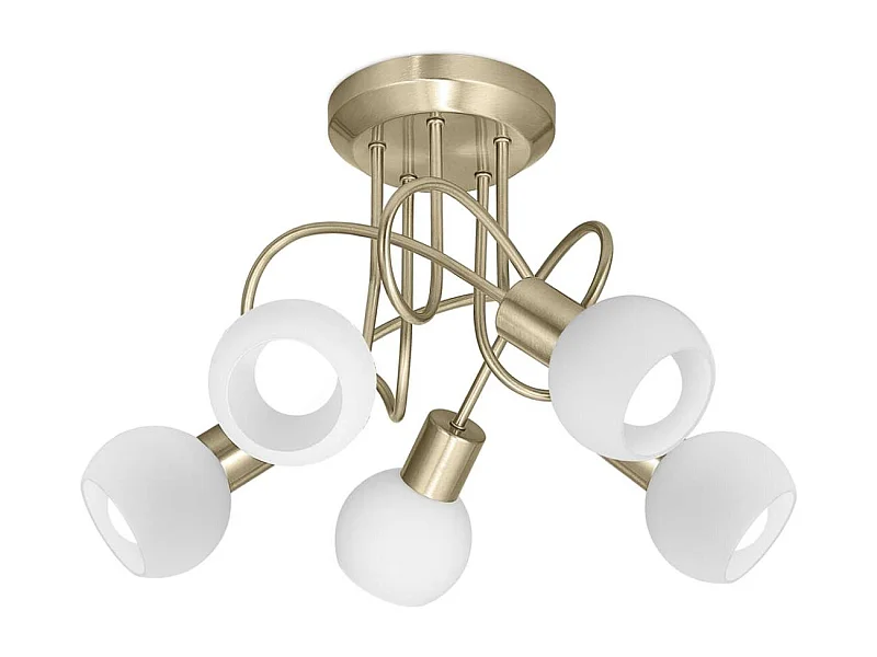 Lámpara a techo 5 luces Vera cuero, 37cm(alto) 37cm(ancho) 24cm(largo)