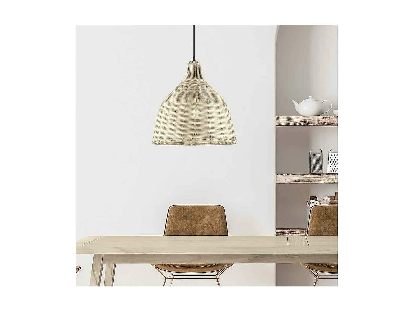 Colgante modelo Sacoma acabado mimbre 39cm (alto) 36cm (ancho) 36cm (largo)