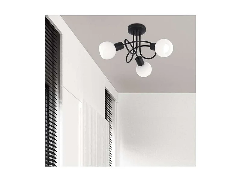 Lámpara a techo 3 luces Vera negro mate, 24cm(alto) 30cm(ancho) 30cm(largo)