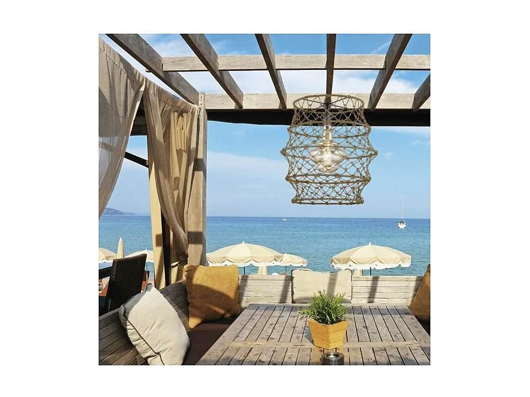 Lámpara Colgante modelo Araña acabado Cuerda 53 cm(alto) 40 cm(ancho)40 cm(fondo)