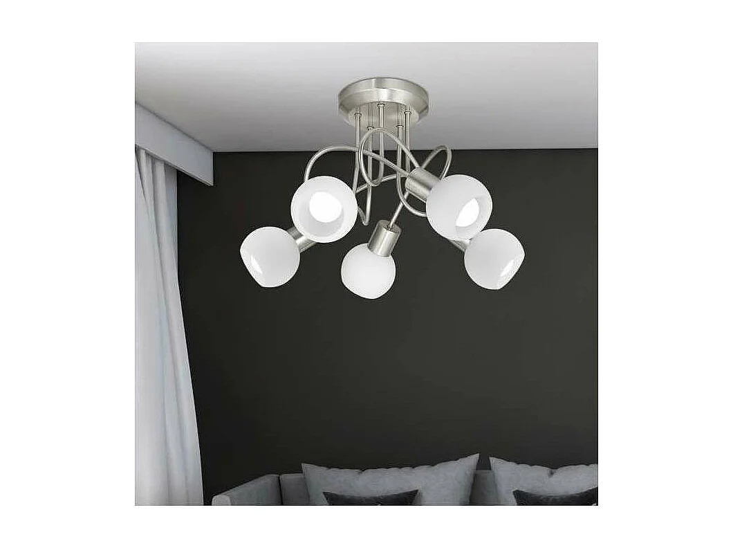 Lámpara a techo 5 luces Vera niquel satinado 37cm(alto)37 cm(ancho)24 cm(largo)