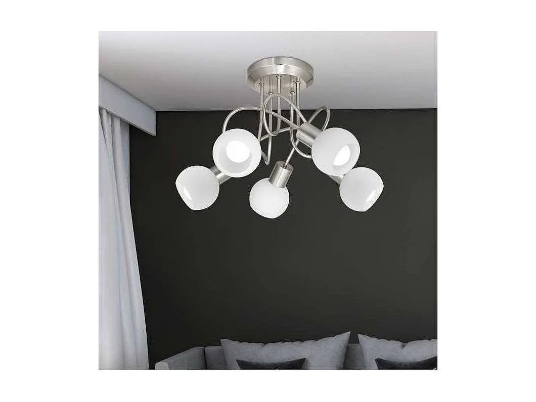 Lámpara a techo 5 luces Vera niquel satinado 37cm(alto)37 cm(ancho)24 cm(largo)