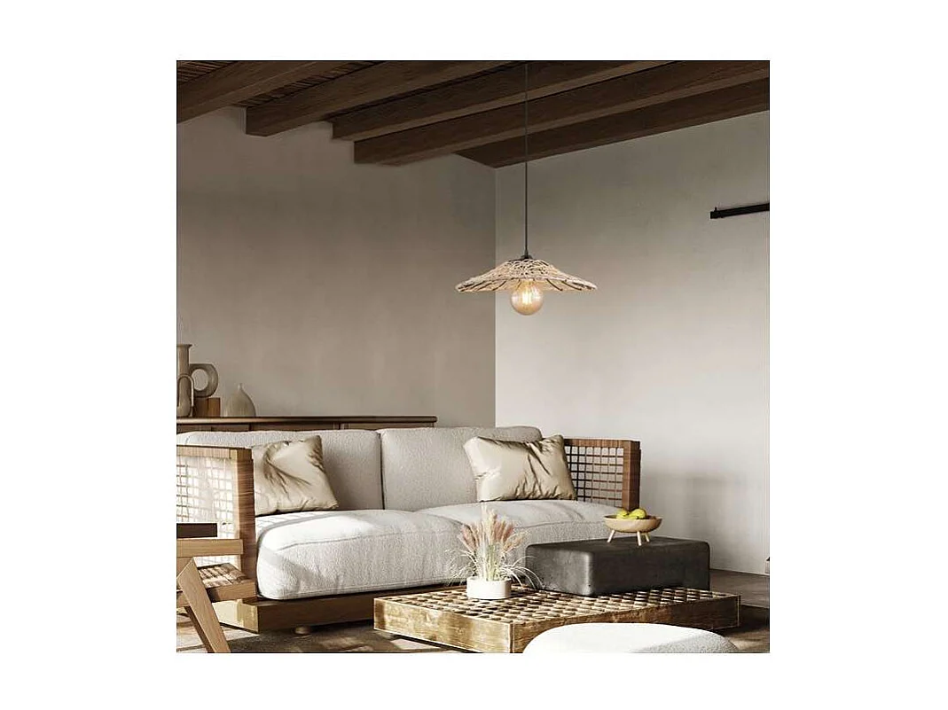 Colgante modelo Diza acabado natural/negro, 8cm(alto) 40cm(ancho) 40cm(fondo)