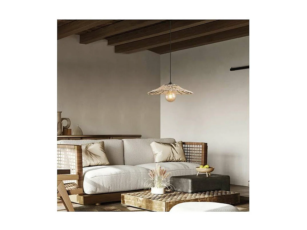 Colgante modelo Diza acabado natural/negro, 8cm(alto) 40cm(ancho) 40cm(fondo)