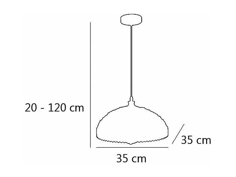 Colgante de 35 cm modelo Cala acabado blanco 20/120 cm(alto)35 cm(ancho)35 cm(largo).