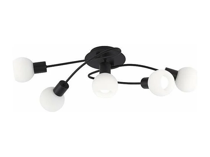 Lámpara a techo 5 luces Vera negro mate, 20cm(alto) 66cm(ancho) 21cm(largo)