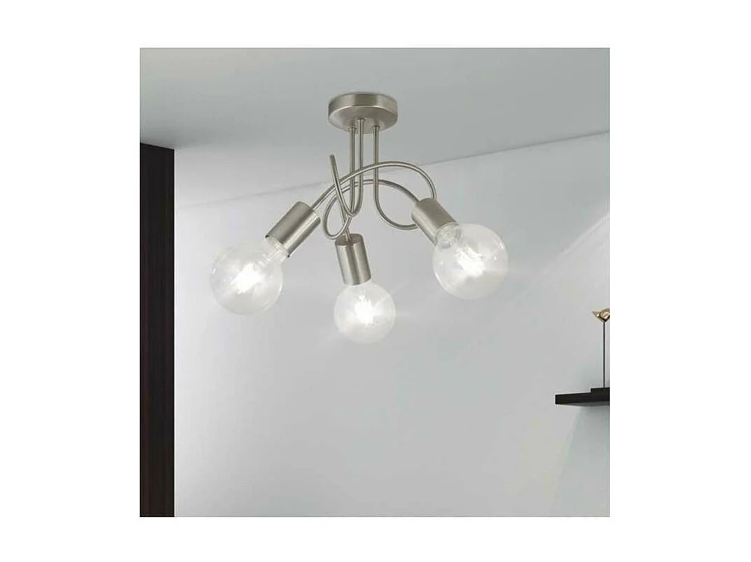 Lámpara 3 luces modelo Tenor acabado niquel satinado 24 cm(alto)25 cm(ancho)25 cm(largo)