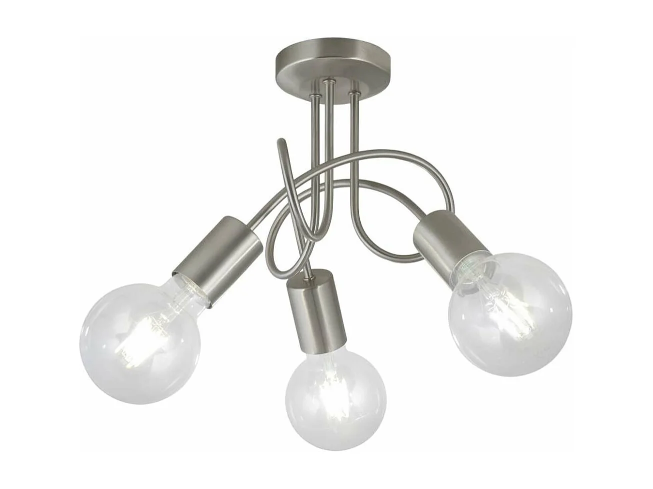 Lámpara 3 luces modelo Tenor acabado niquel satinado 24 cm(alto)25 cm(ancho)25 cm(largo)