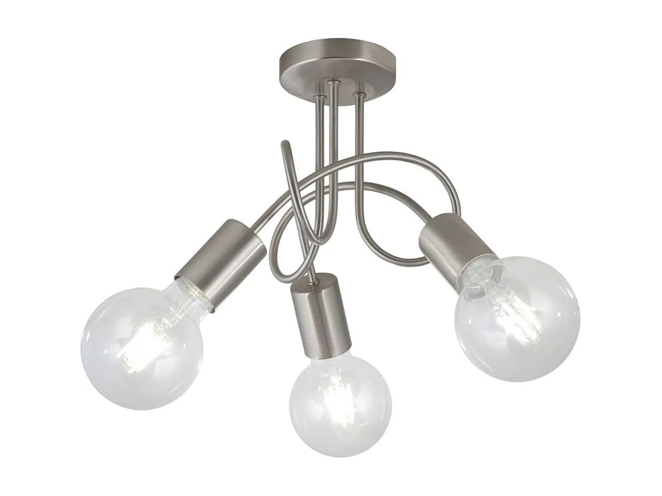 Lámpara 3 luces modelo Tenor acabado niquel satinado 24 cm(alto)25 cm(ancho)25 cm(largo)