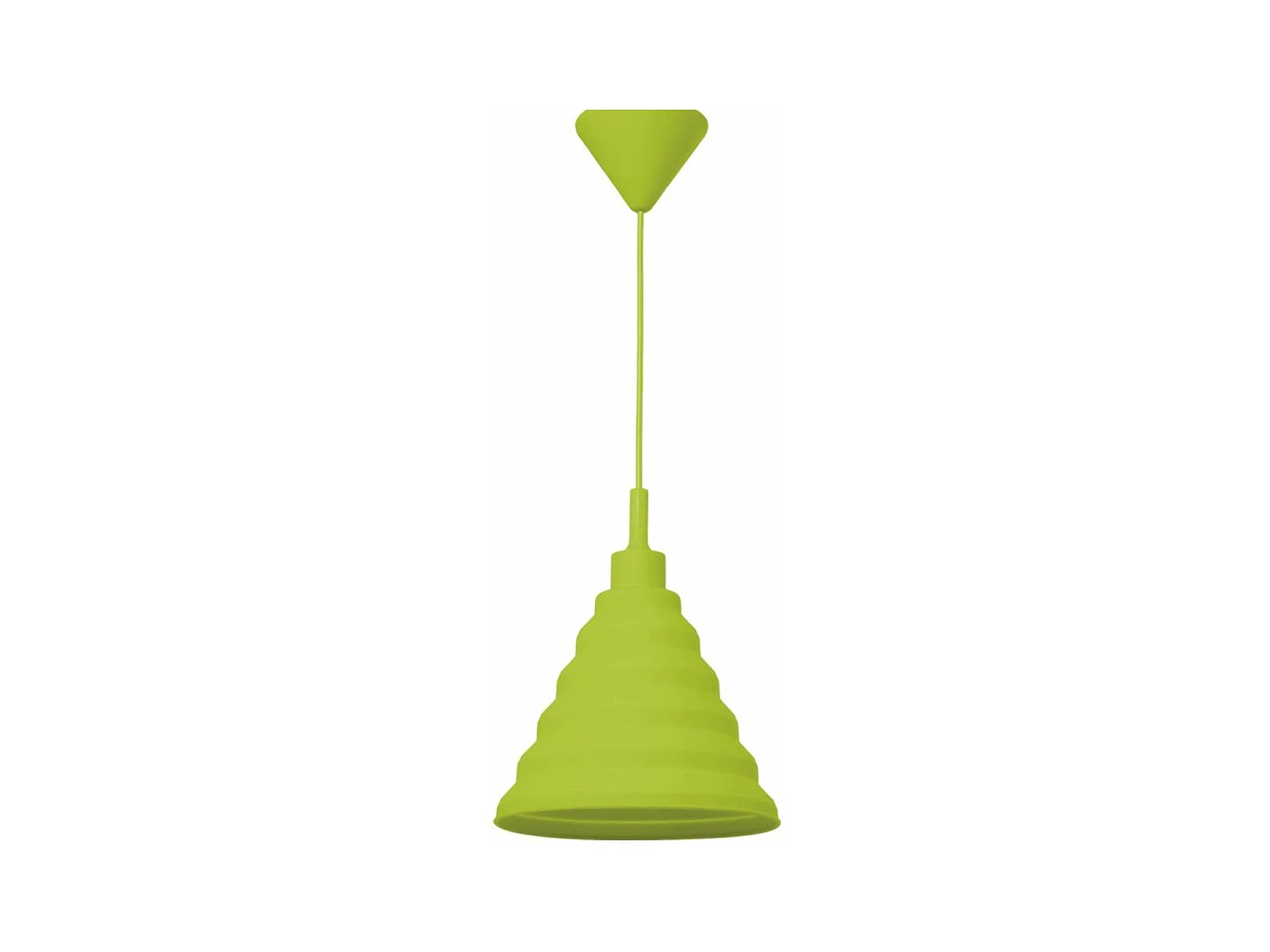 Colgante Pirámide silicona acabado verde 31 cm(alto) 25 cm(ancho) 25 cm(fondo