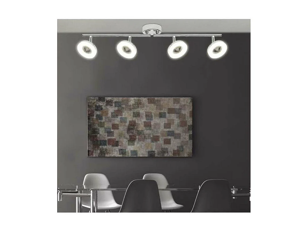 Lámpara de 4 luces alargada modelo Cedro acabado cromado 9 cm(alto)82 cm(ancho)11 cm(larg