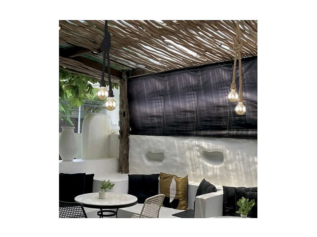 Colgante 2 luces modelo Rope acabado cuerda, 120cm(alto) 10cm(ancho) 10cm(fondo.