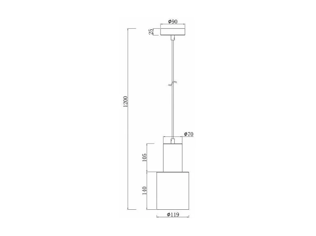 Colgante modelo Maena acabado negro/latón, 36cm(alto) 12cm(ancho) 12cm(fondo)